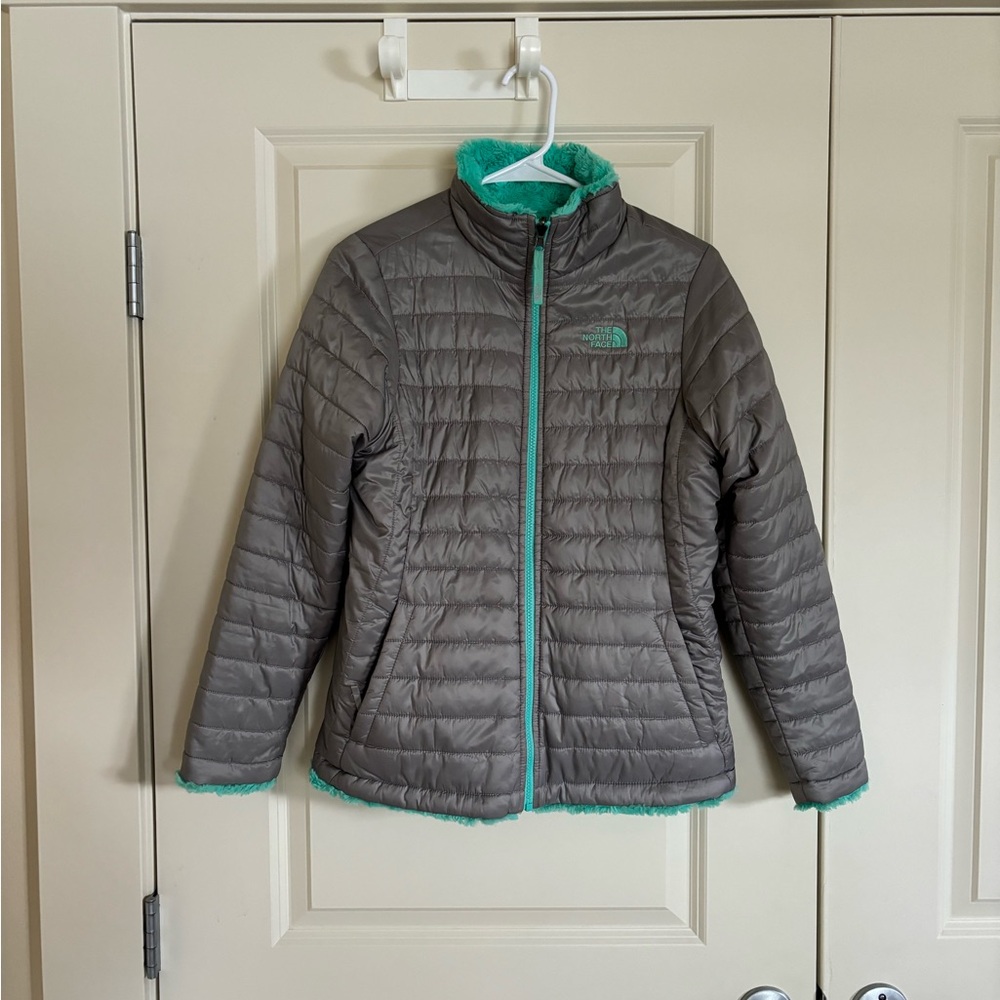 North face ‘mossbud swirl’ reversible water resistant jacket